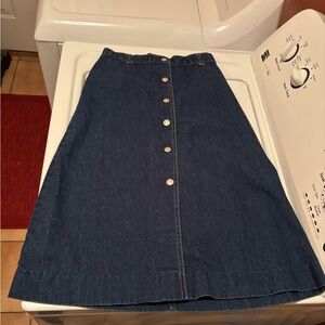 Vintage 90’s Denim Button-Front Skirt junior size 5